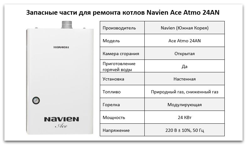 Купить запчасти Navien Ace Atmo 24AN в Липецке